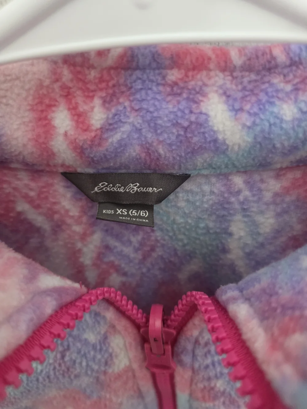 Eddie Bauer Kids Tie-Dye Fleece Jacket in Pink, Purple, Blue Size 5/6